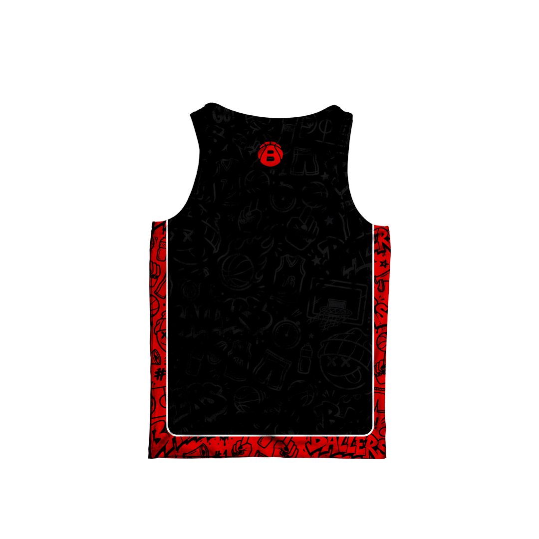 BALLERS GRAFFITI REVERSIBLE JERSEY (RED&BLACK)