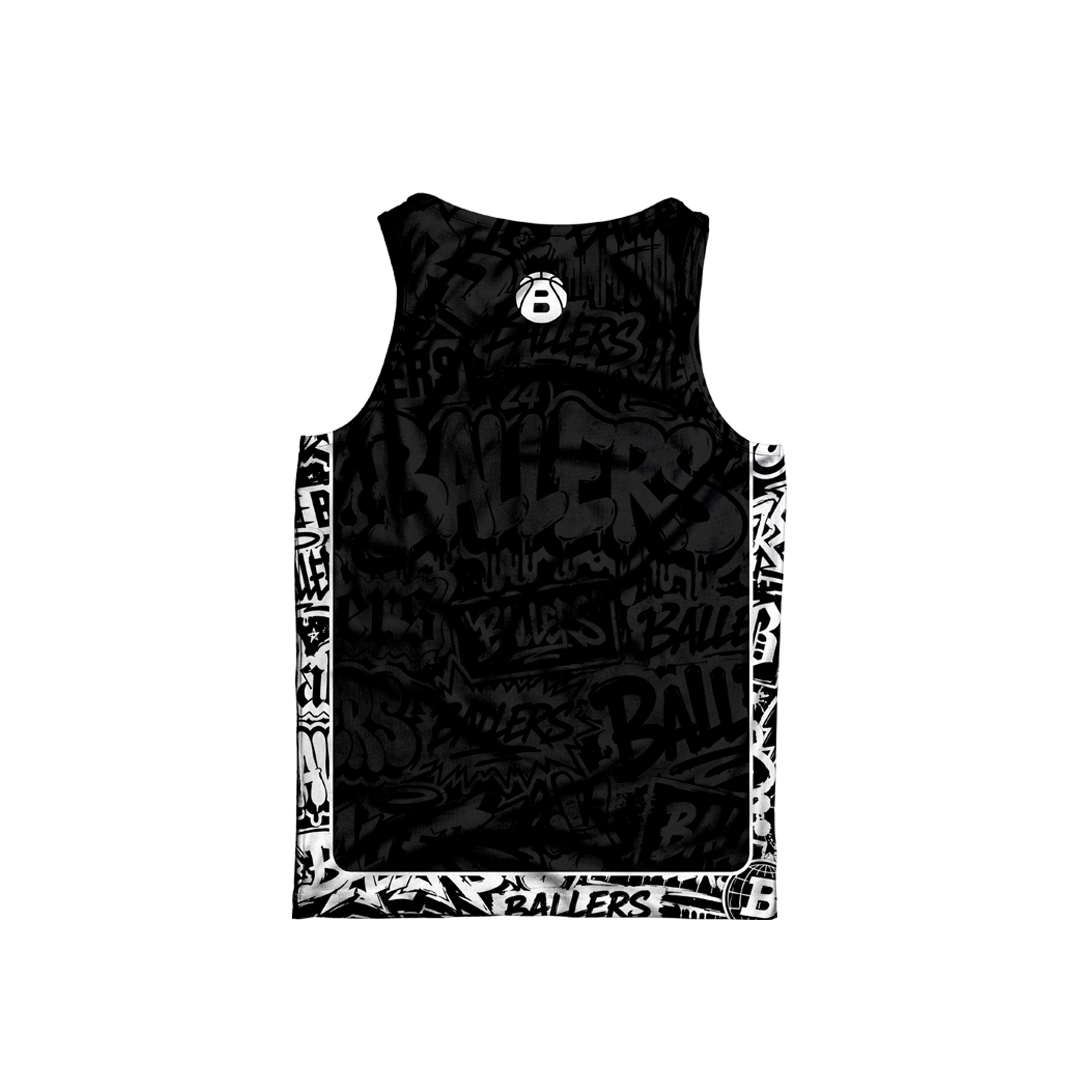 BALLERS GRAFFITI REVERSIBLE JERSEY (BLACK&WHITE)