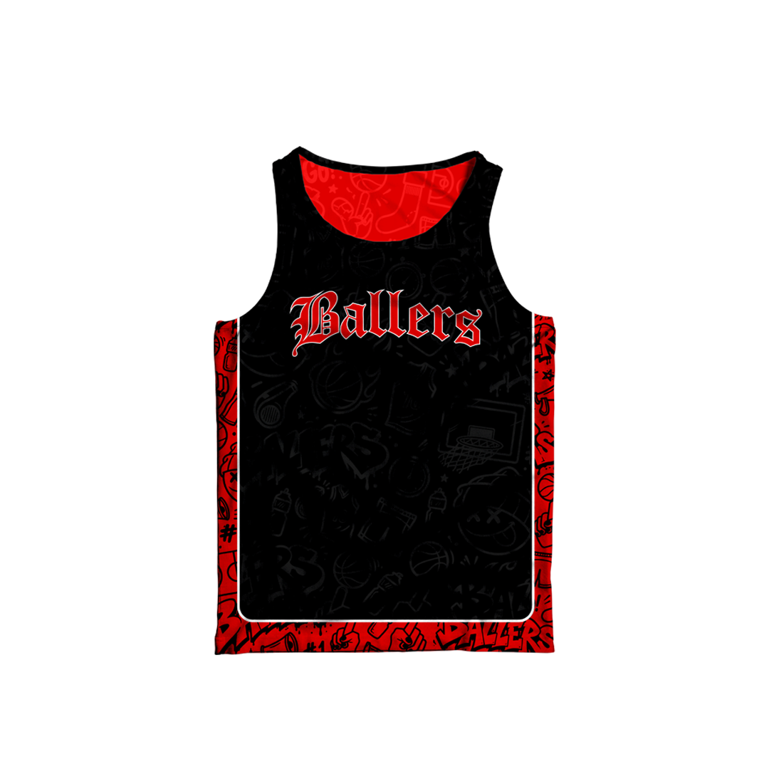 BALLERS GRAFFITI REVERSIBLE JERSEY (RED&BLACK)