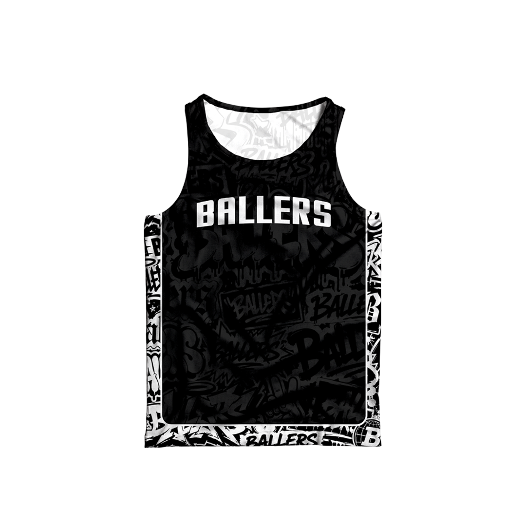 BALLERS GRAFFITI REVERSIBLE JERSEY (BLACK&WHITE)