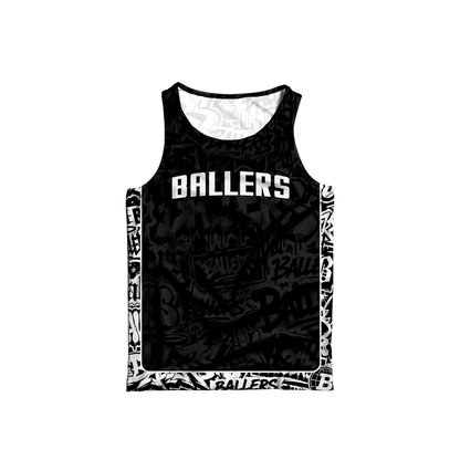 BALLERS GRAFFITI REVERSIBLE JERSEY (BLACK&WHITE)