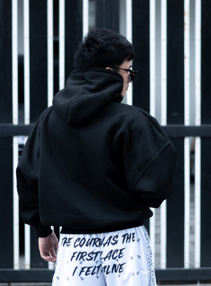 BOXY CROPPED HOODIE (REFLECTORIZED PRINT)