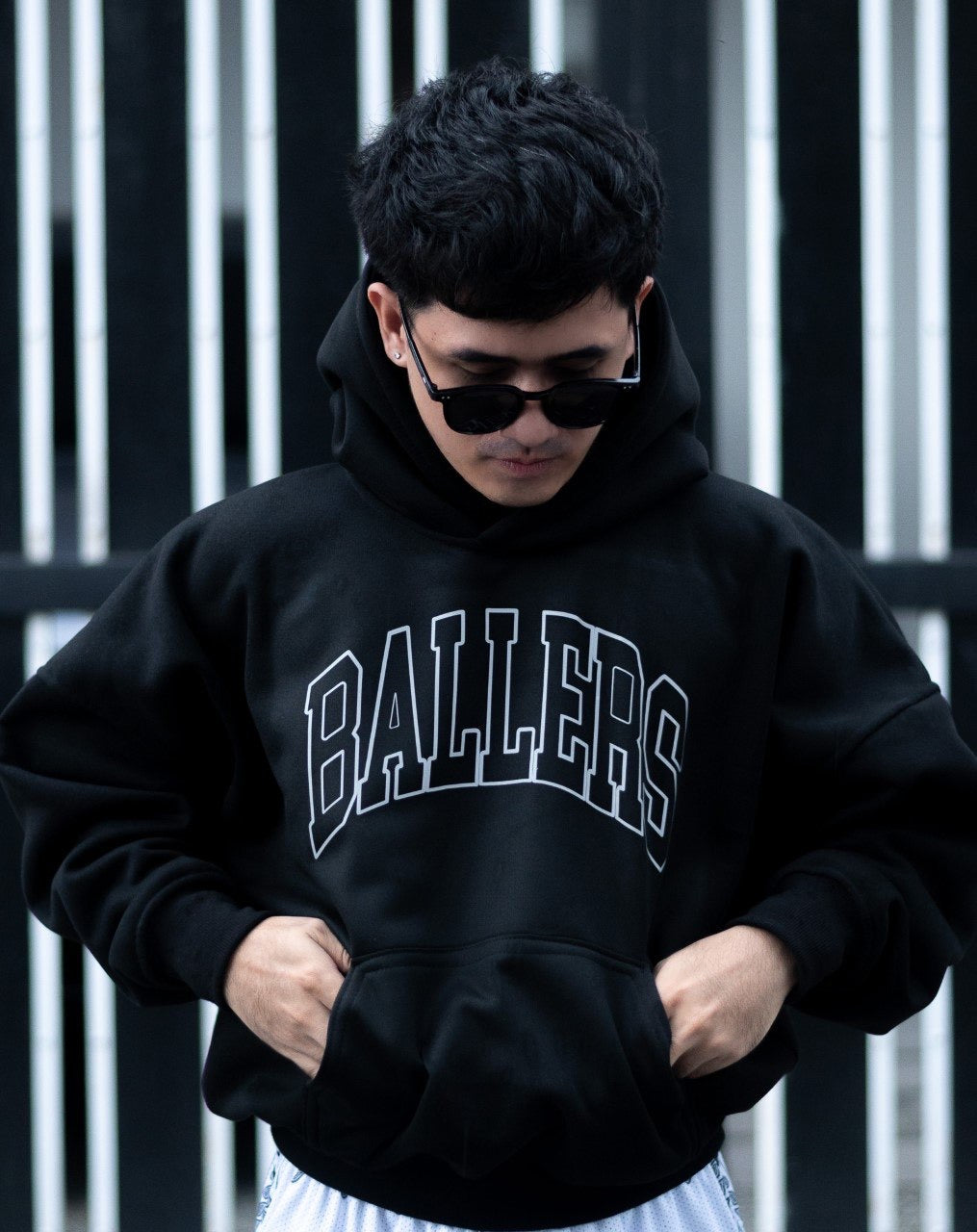 BOXY CROPPED HOODIE (REFLECTORIZED PRINT)