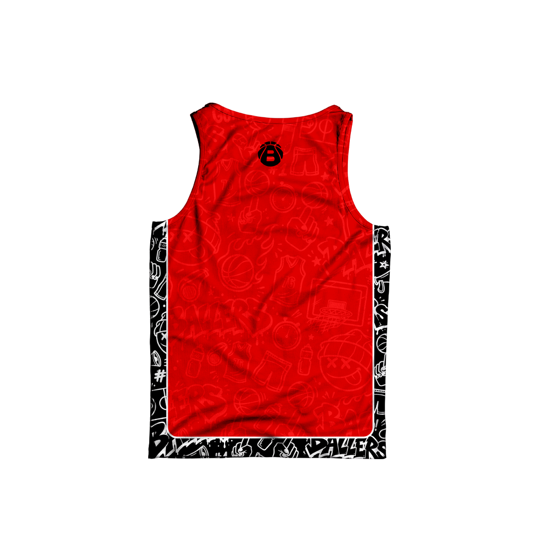 BALLERS GRAFFITI REVERSIBLE JERSEY (RED&BLACK)