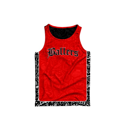 BALLERS GRAFFITI REVERSIBLE JERSEY (RED&BLACK)
