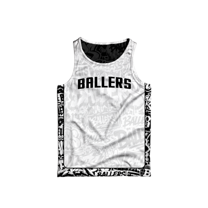BALLERS GRAFFITI REVERSIBLE JERSEY (BLACK&WHITE)