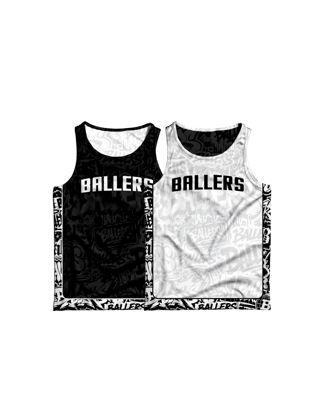 BALLERS GRAFFITI REVERSIBLE JERSEY (BLACK&WHITE)