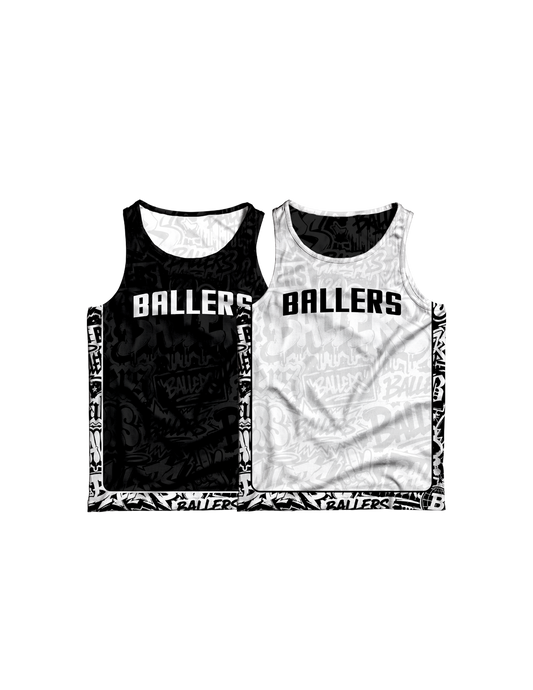 BALLERS GRAFFITI REVERSIBLE JERSEY (BLACK&WHITE)