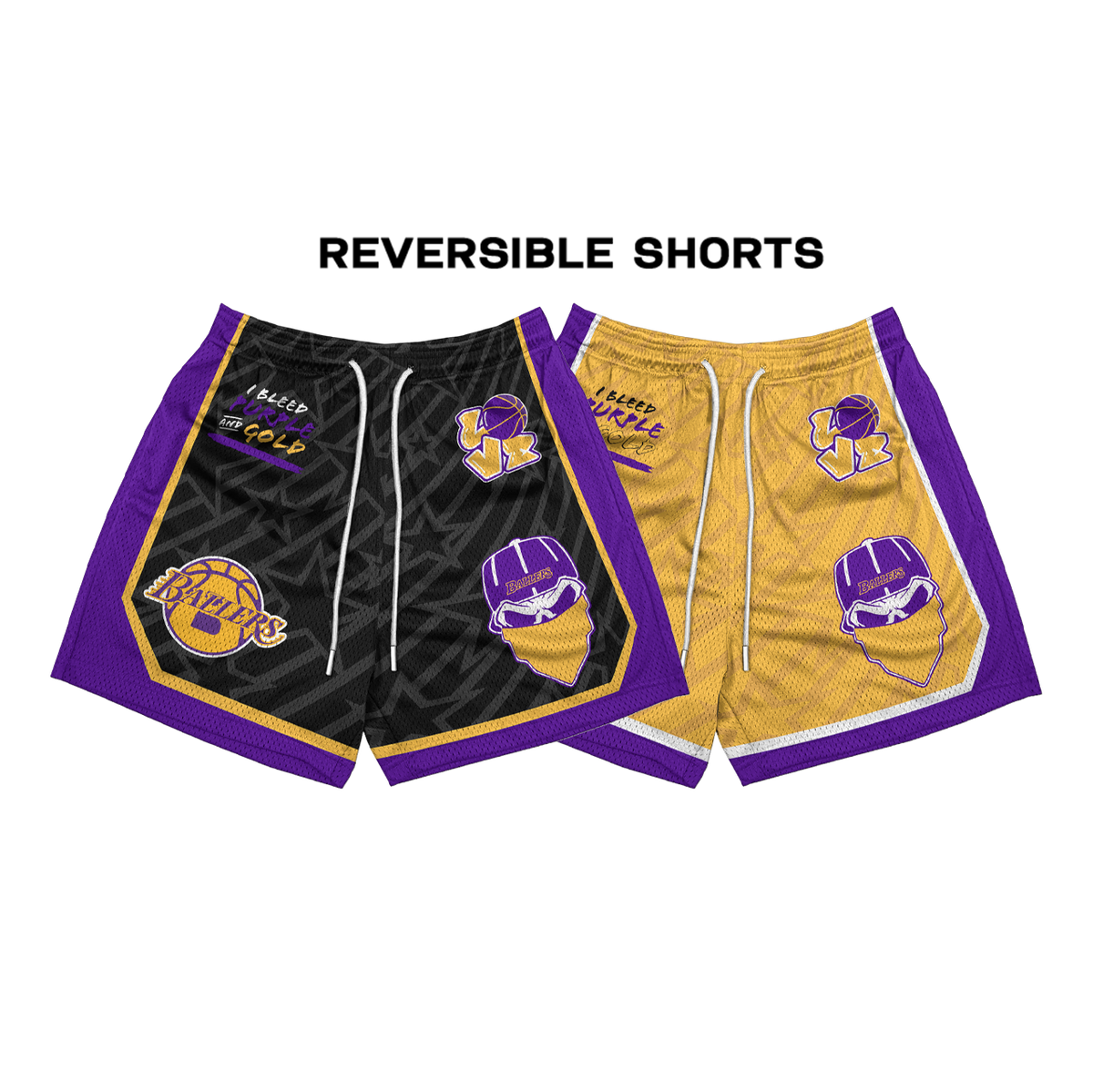 NBA-INSPIRED REVERSIBLE MESH SHORTS ( Lakers )