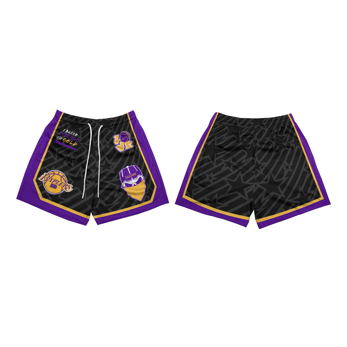 NBA-INSPIRED REVERSIBLE MESH SHORTS ( Lakers )
