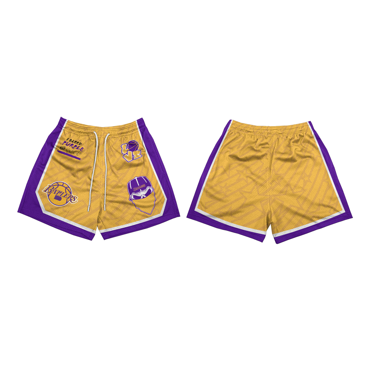 NBA-INSPIRED REVERSIBLE MESH SHORTS ( Lakers )